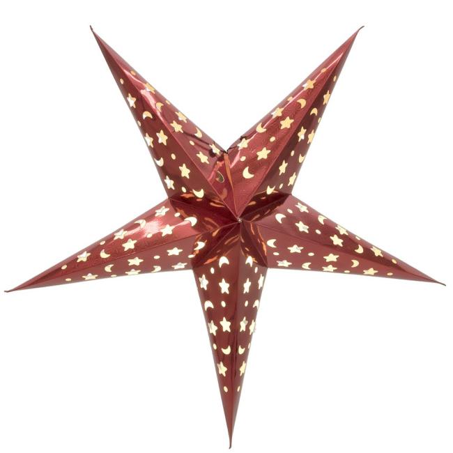 Papirstjerne til ophæng - Rød - 75cm