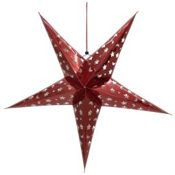 Papirstjerne til ophæng - Rød - 50cm