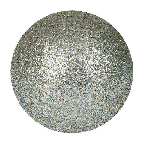 Deko Kugler. 3.5 Cm. Sølv Glitter. 48 Stk.