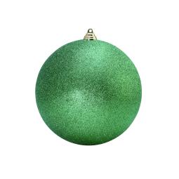Julekugle - Grøn - Glitter - 10cm - 4 stk