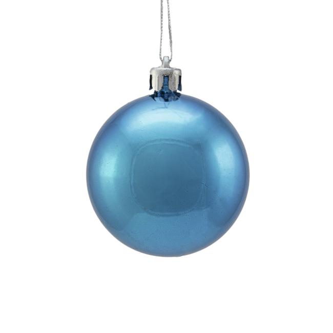 Julekugle - Blå - Metallic - 6cm - 6 stk
