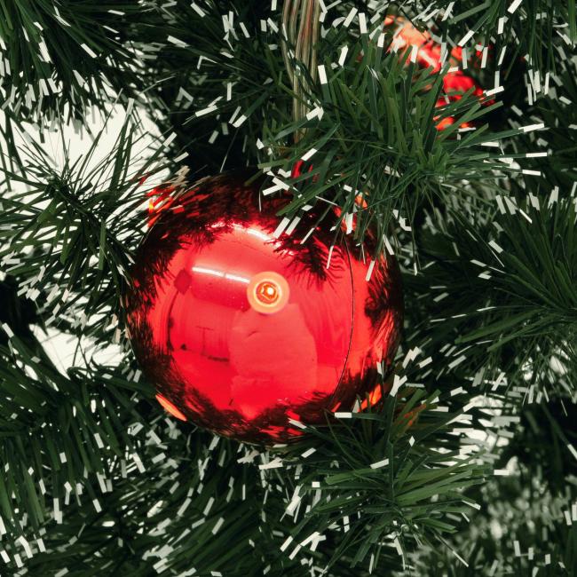 Julekugler Med LED lys - Rød - Ø6cm - 6 stk