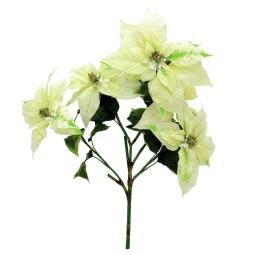Hvid Julestjerne - Poinsettia Plante - H60cm - Kunstig Plante
