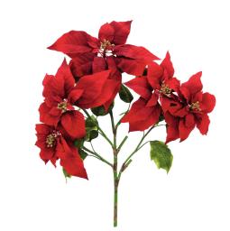 Julestjerne - Poinsettia Plante - Rød - H60cm - Kunstig Plante