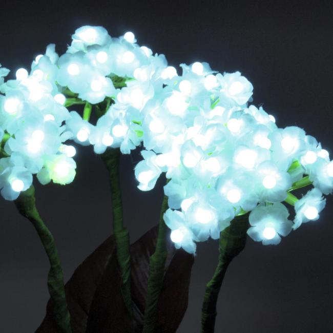 Hydrangea. Hvid. Med Blomster. 100 Leds