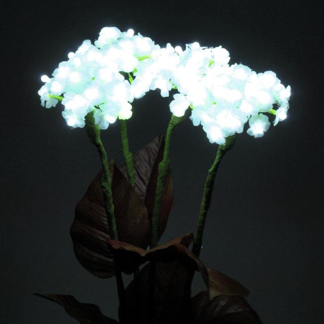 Hydrangea. Hvid. Med Blomster. 100 Leds