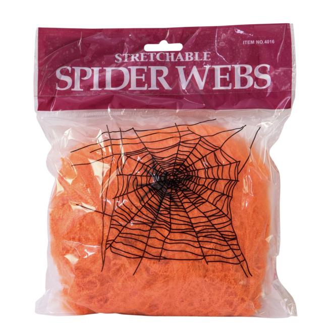 Halloween Edderkoppespind. Orange. 100 G. UV Aktiv