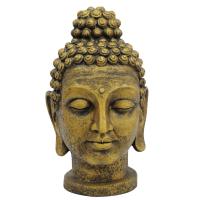 Buddha Hoved. Antik-Guld. Carbon. 75 Cm.