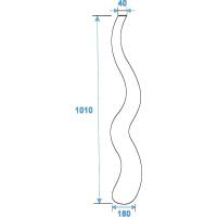 Vase Wave. Unikt Håndlavet Design. 100 Cm. Hvid