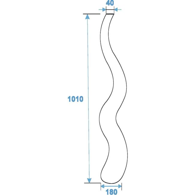 Vase Wave. Unikt Håndlavet Design. 100 Cm. Hvid