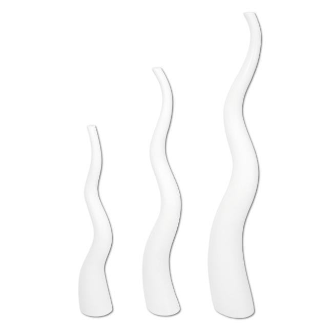 Vase Wave. Unikt Håndlavet Design. 100 Cm. Hvid
