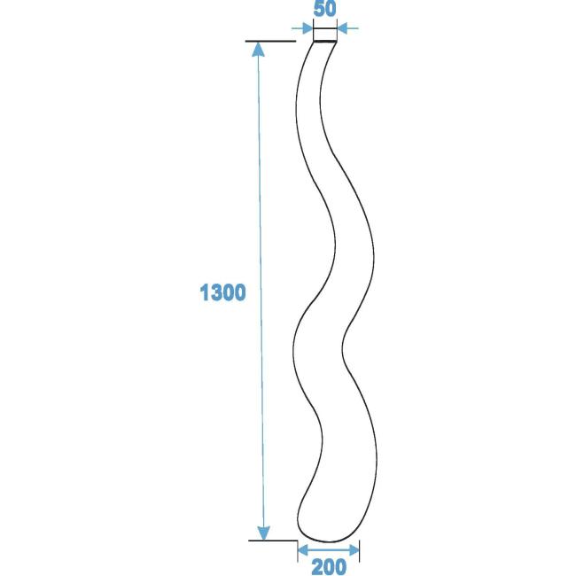 Vase Wave. Unikt Håndlavet Design. 125 Cm. Hvid