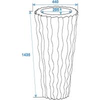 Potte. Lamella . Håndlavet. Unik. Potte. 140Cm. Mat Hvid