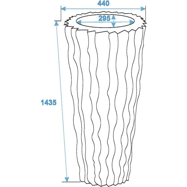 Potte. Lamella . Håndlavet. Unik. Potte. 140Cm. Mat Hvid