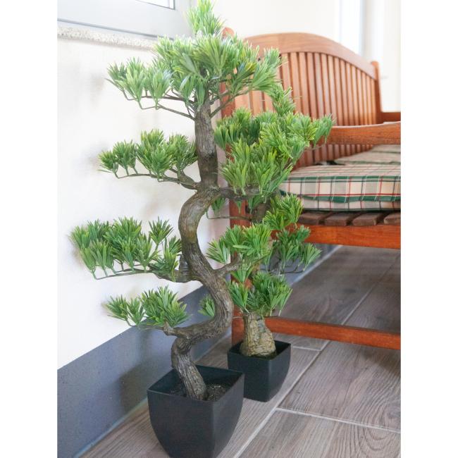 Kunstigt Bonsai Træ. Fyrretræ. 95 Cm.