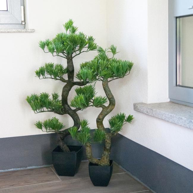 Kunstigt Bonsai Træ. Fyrretræ. 95 Cm.