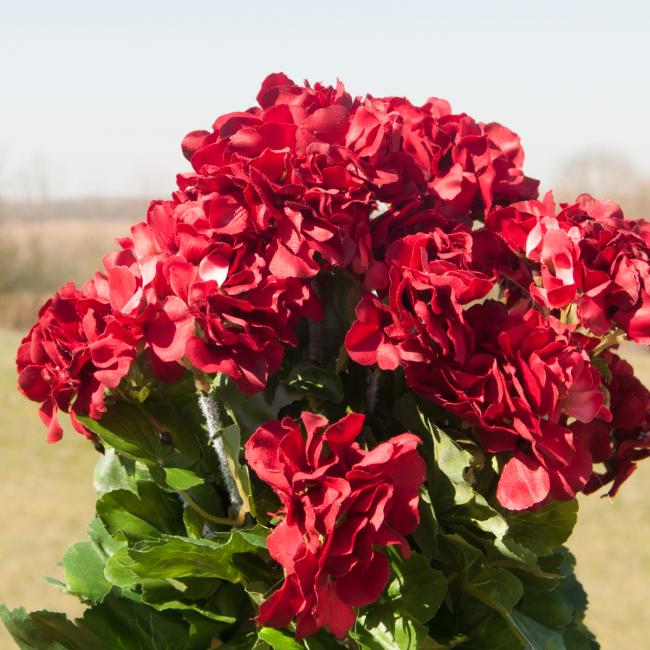 Kunstig Geranium Strokenæb. Rød 42 Cm.