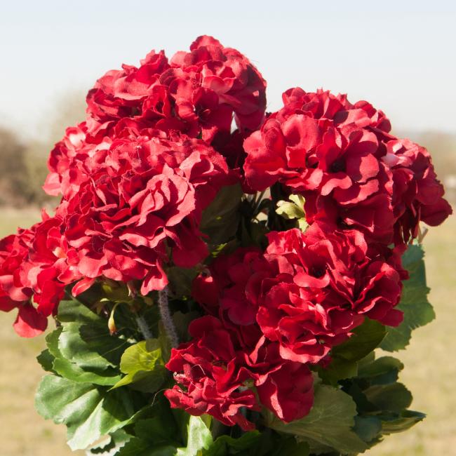 Kunstig Geranium Strokenæb. Rød 42 Cm.