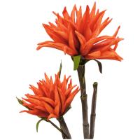 Kunstig Dahlia Stikling. Orange. 100 Cm.