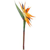Kunstig Paradisfugl Blomst. Orange. 95 Cm.