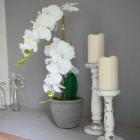 Kunstig Orkidé. Hvid. 80cm