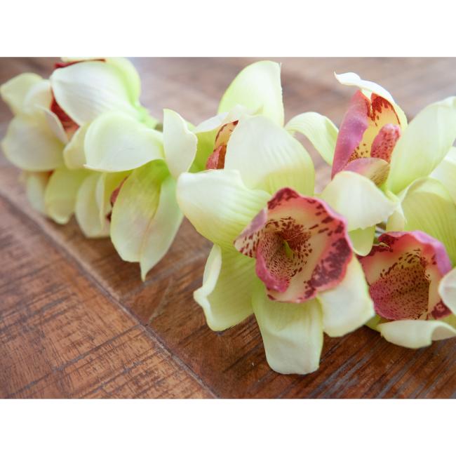 Kunstig Cymbidium Stikling. Grøn. 90 Cm.