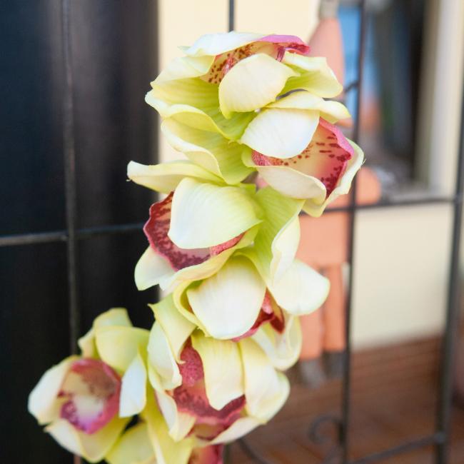 Kunstig Cymbidium Stikling. Grøn. 90 Cm.