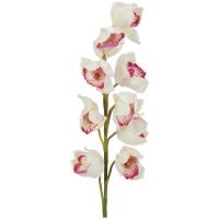 Kunstig Cymbidium Stikling. Hvid/ Pink. 90 Cm.