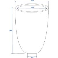 Vase. Rund. Plastik. 69. Cm. Skindende-Rød