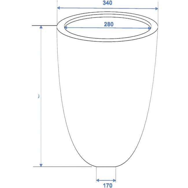 Vase. Rund. Plastik. 49. Cm. Skindende Brun