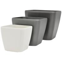 Urtepotte Skjuler. Glasfiber. Luna-33. Rektangulær. Sølv