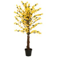 Kunstigt Vårguld Træ (Forsythia) Med 4 Grene. Gul. 120  Cm.