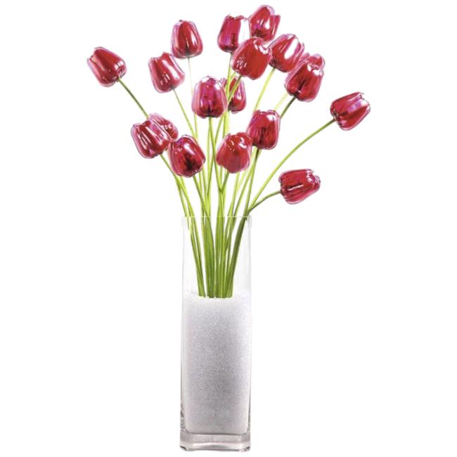 Krystal Tulipan. Rød. 61 Cm. 12 Stk.