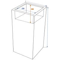 Potte. Firkantet. Aluforstærket Plastik. H. 120Cm  Ø30Cm. Skinnende Rød