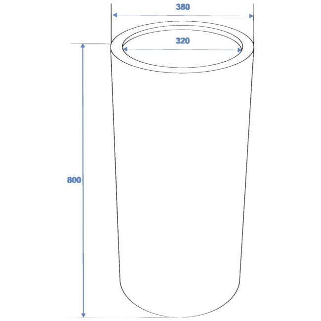 Potte. Aluforstærket Plastik. 80Cm. Skindende Rød