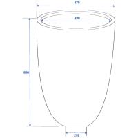 Vase. Rund. Plastik. 69. Cm.Skindende-Brun